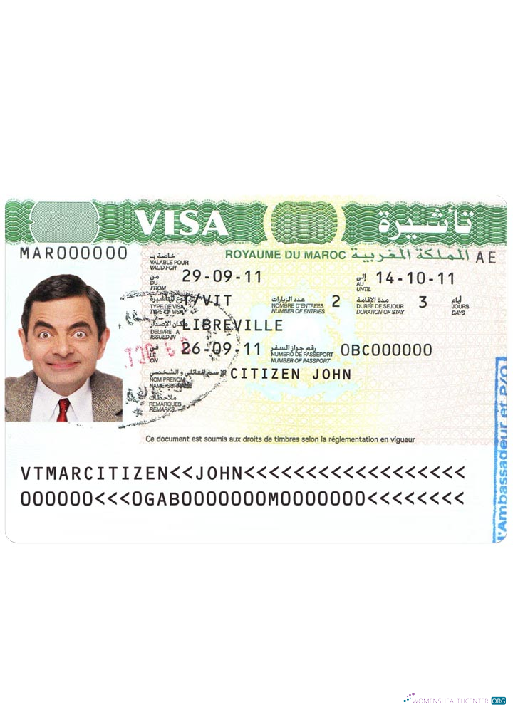 Download MOROCCO visa Photoshop template
